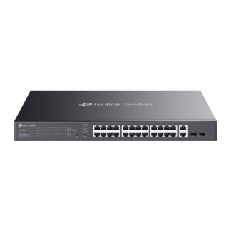 TP-LINK (ES228GMP) Omada 28-Port Gigabit Easy Managed Switch with 24-Port PoE+, 2x GB SFP Ports, 384W Power Budget, Rackmountable