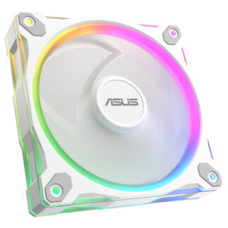 Asus Prime MR120 ARGB 12cm PWM Case Fan, Sleeve Bearing, 28mm Frame, Dual-Sided Lighting, 1600 RPM, White